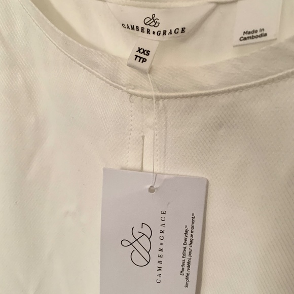 White Tee Blouse Shirt with Front Cut-Out - Picture 3 of 4